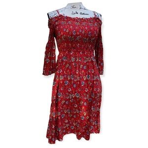 Magnolia Skye Floral Red Dress size small